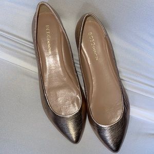 BCBGENERATION, Millie Rose Gold Leather Flat Pump, Size 8.5B, NEW